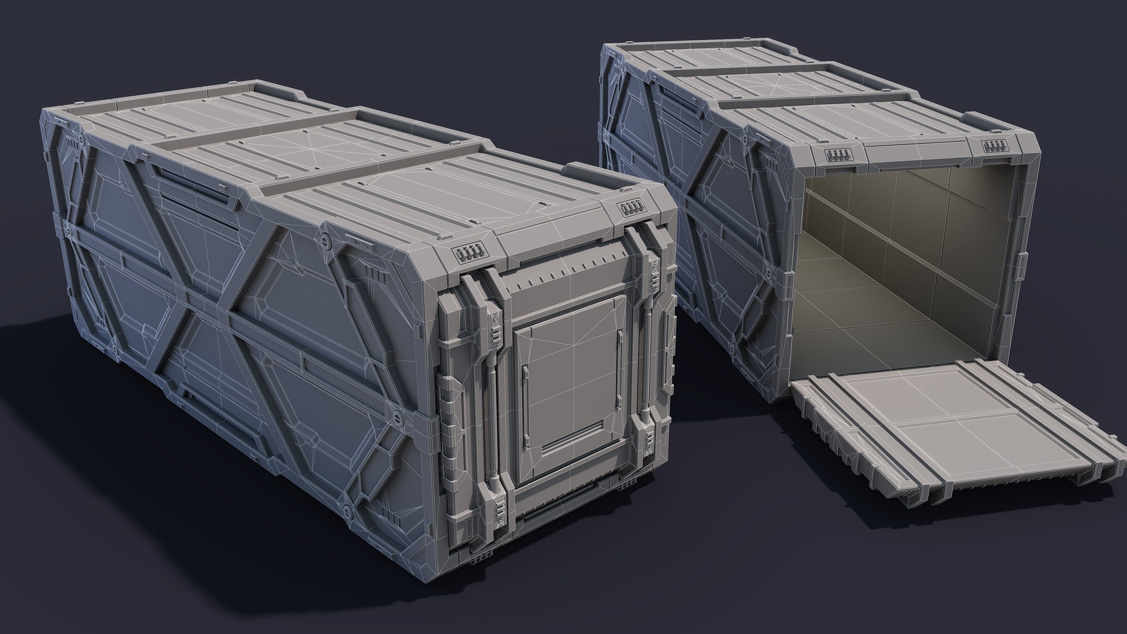 Sci-Fi Container Type D-PBR Low-poly 3D model_3