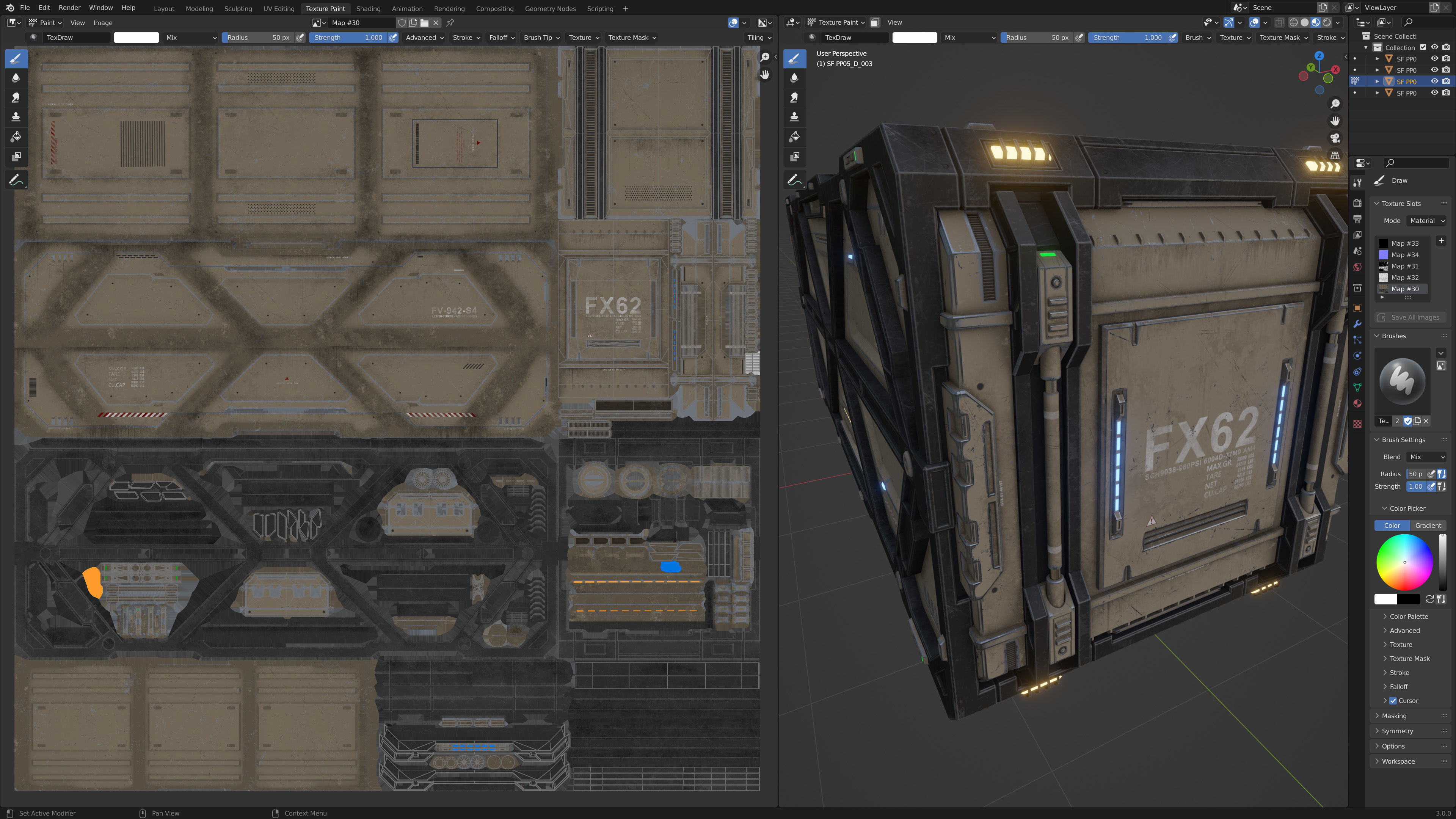 Sci-Fi Container Type D-PBR Low-poly 3D model_8