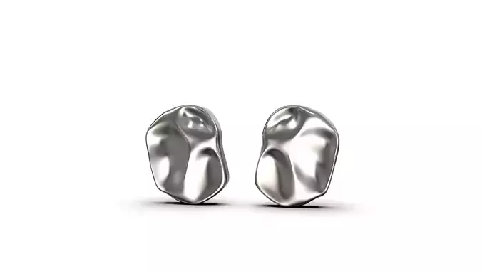 Pair of Organic Oval Earrings