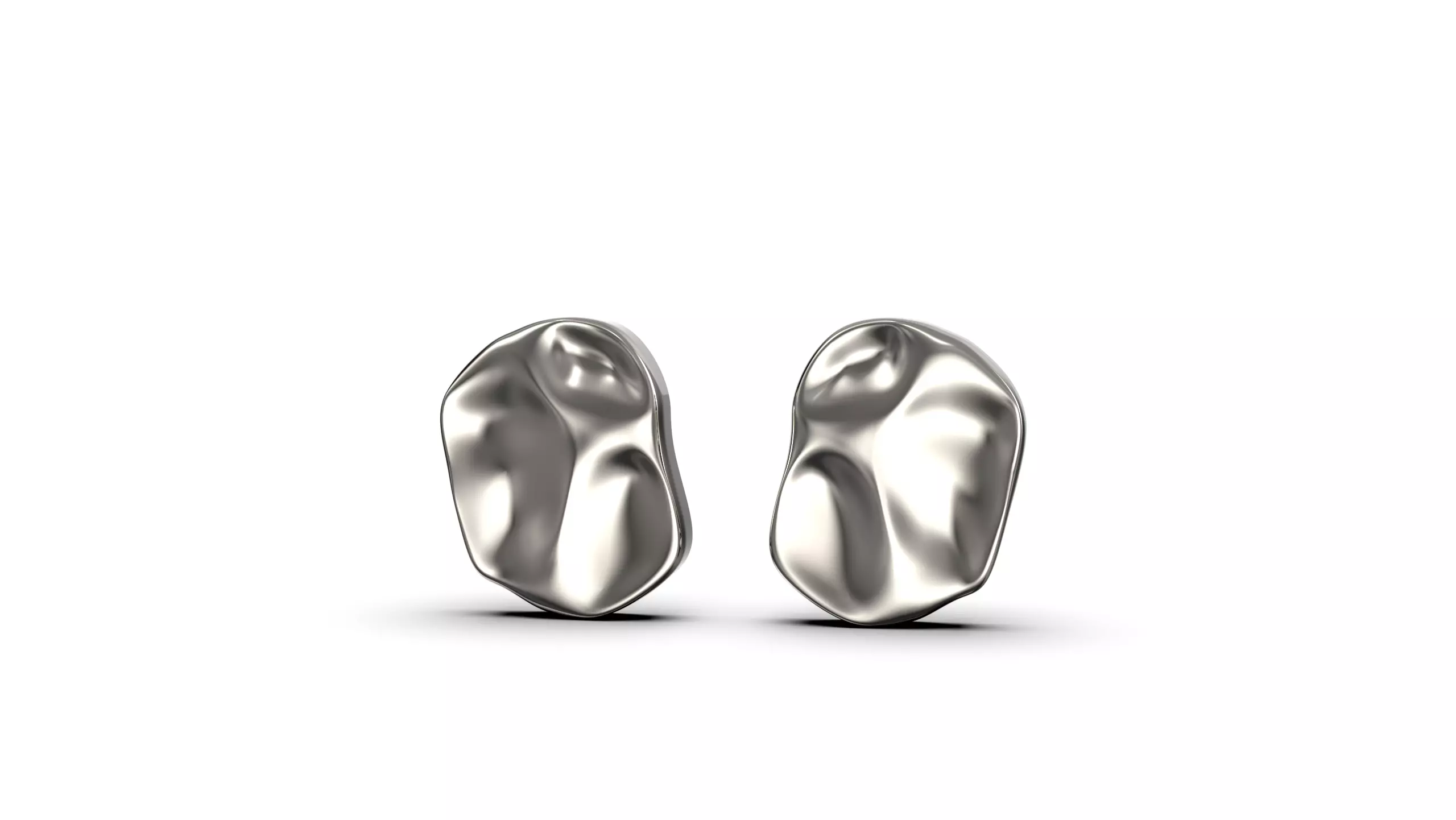 Pair of Organic Oval Earrings 3D print model