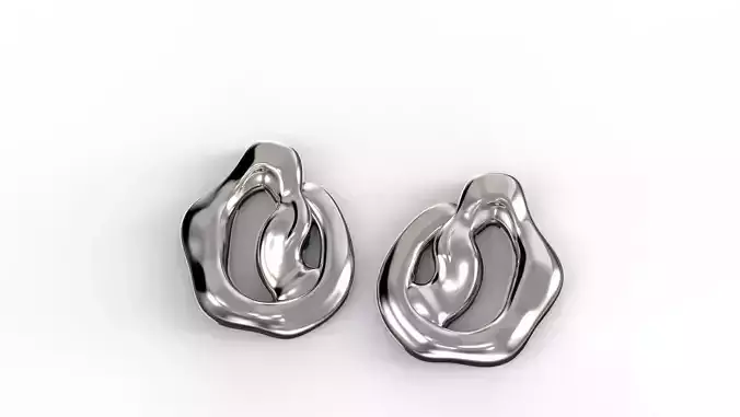 Pair of Contemporary Organic Earrings