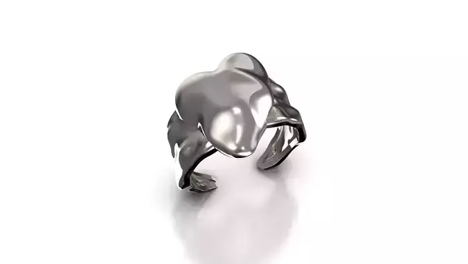Melted Organic Heart Ring 3D print model