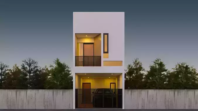 Two Storey House Renovation and Section Low-poly 3D model