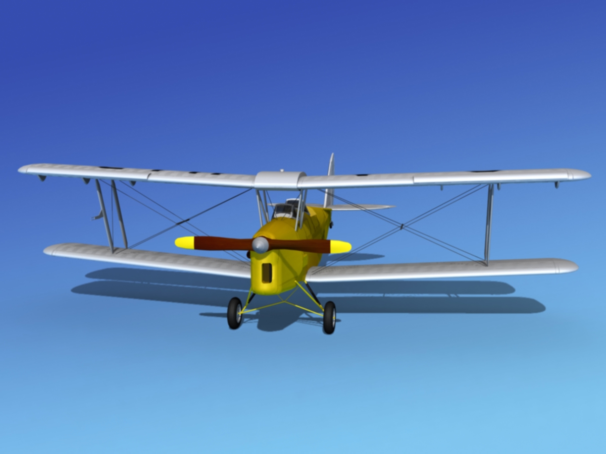 Dehavilland DH82 Tiger Moth V02 3D model_4