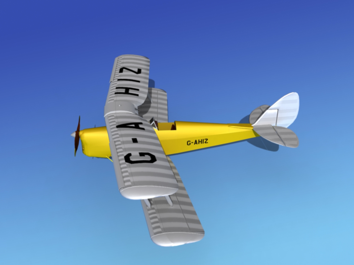 Dehavilland DH82 Tiger Moth V02 3D model_10