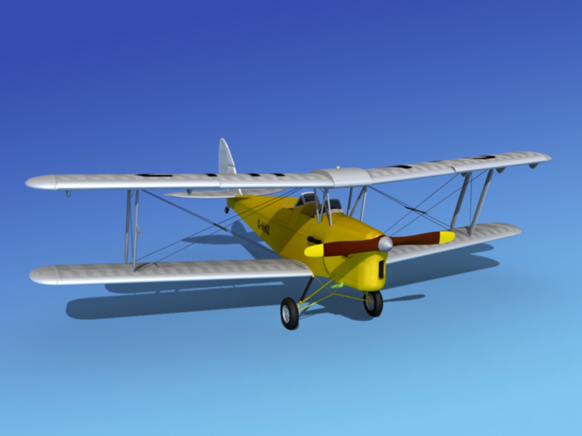Dehavilland DH82 Tiger Moth V02 3D model_3