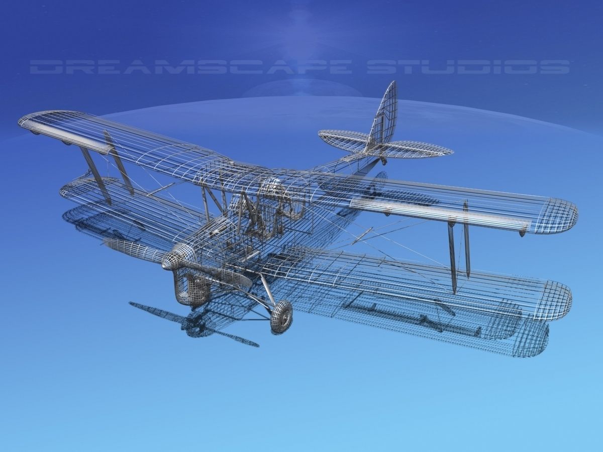 Dehavilland DH82 Tiger Moth V02 3D model_1
