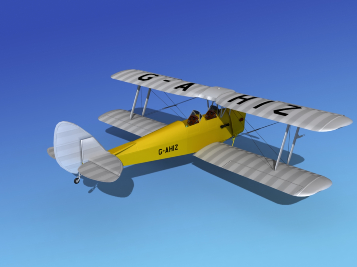 Dehavilland DH82 Tiger Moth V02 3D model_6