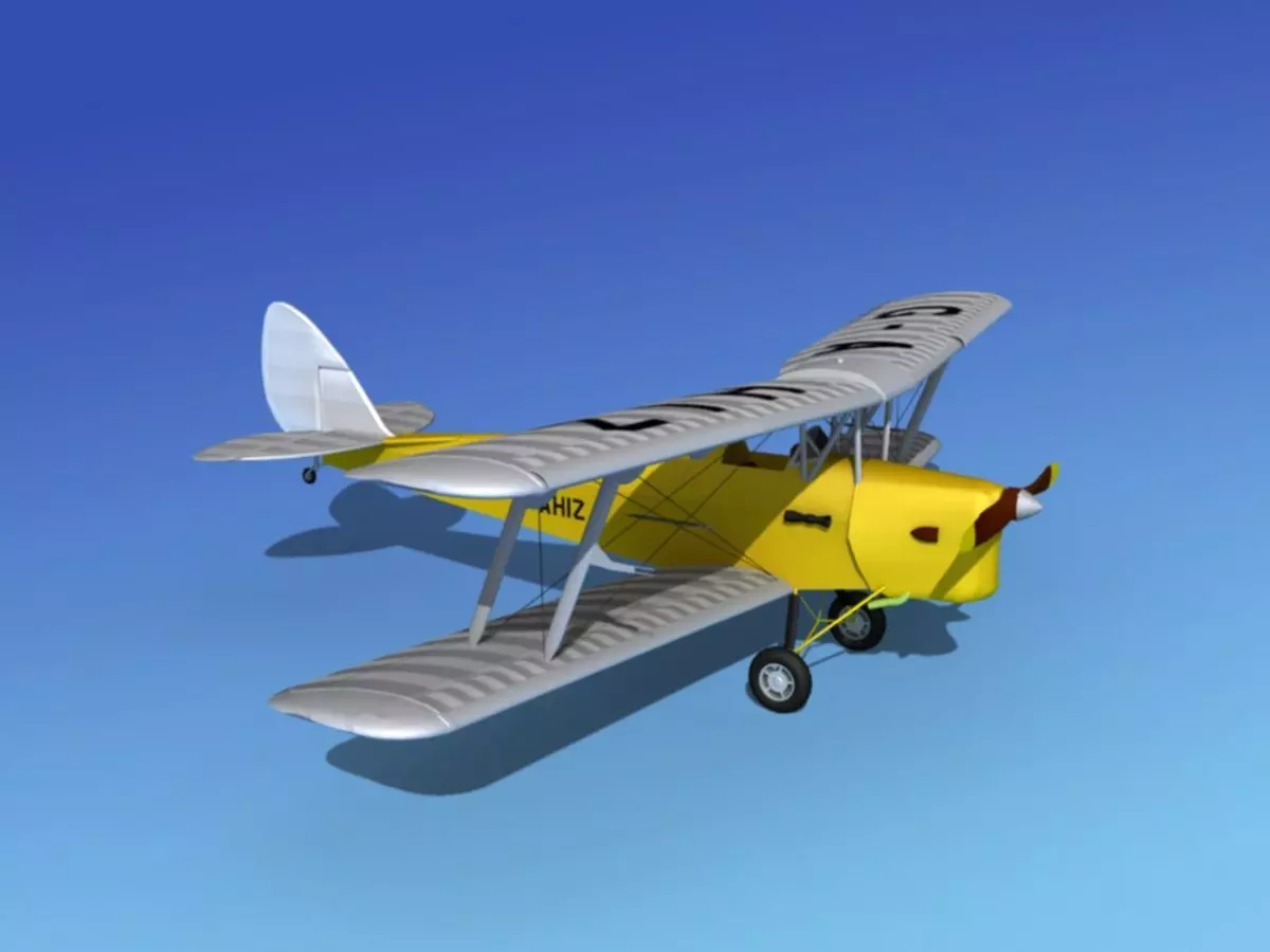 Dehavilland DH82 Tiger Moth V02 3D model_0