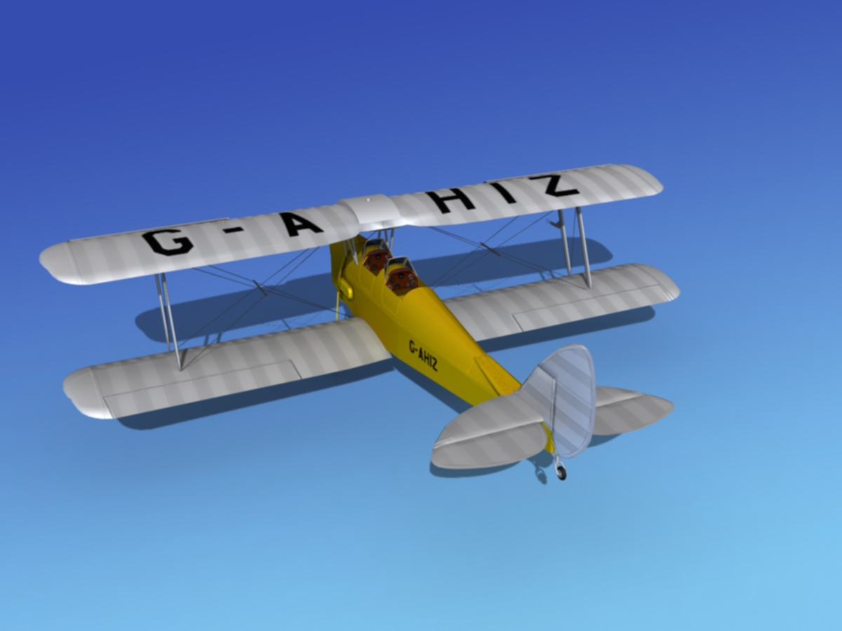 Dehavilland DH82 Tiger Moth V02 3D model_8