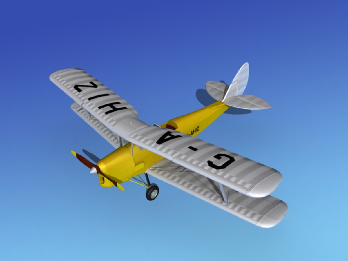 Dehavilland DH82 Tiger Moth V02 3D model_11