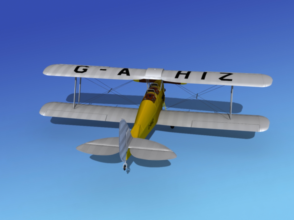 Dehavilland DH82 Tiger Moth V02 3D model_7