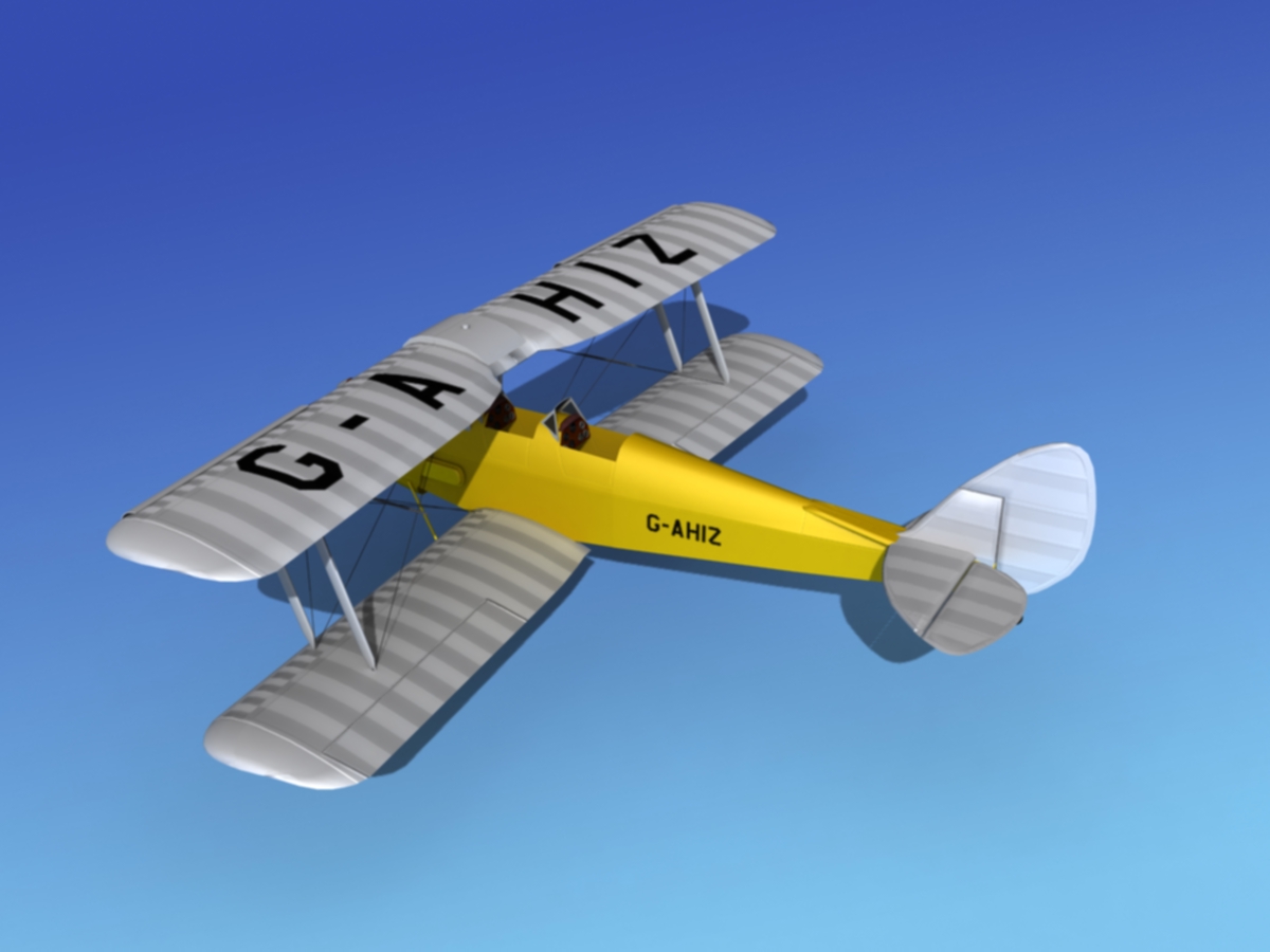 Dehavilland DH82 Tiger Moth V02 3D model_9