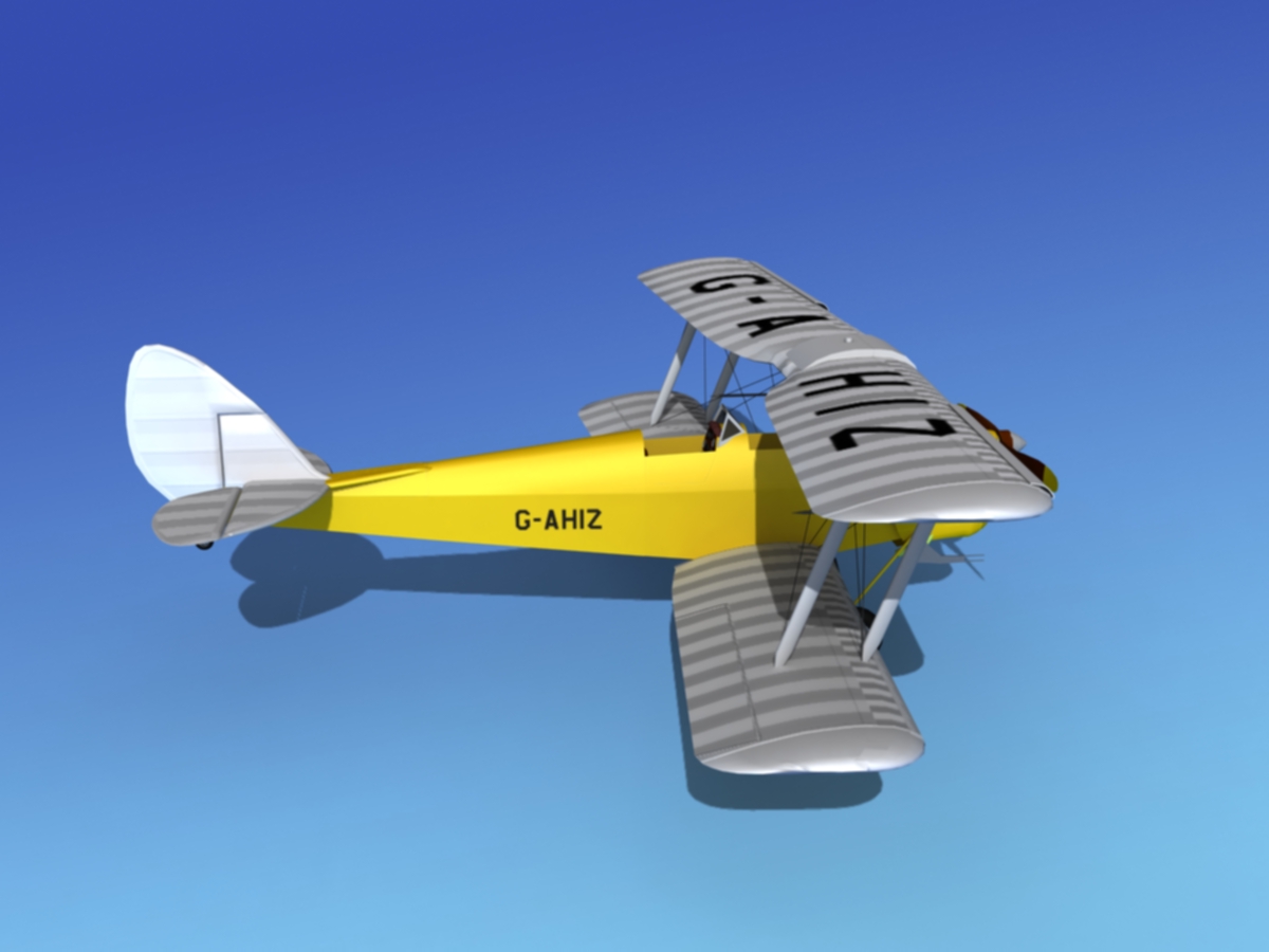 Dehavilland DH82 Tiger Moth V02 3D model_5