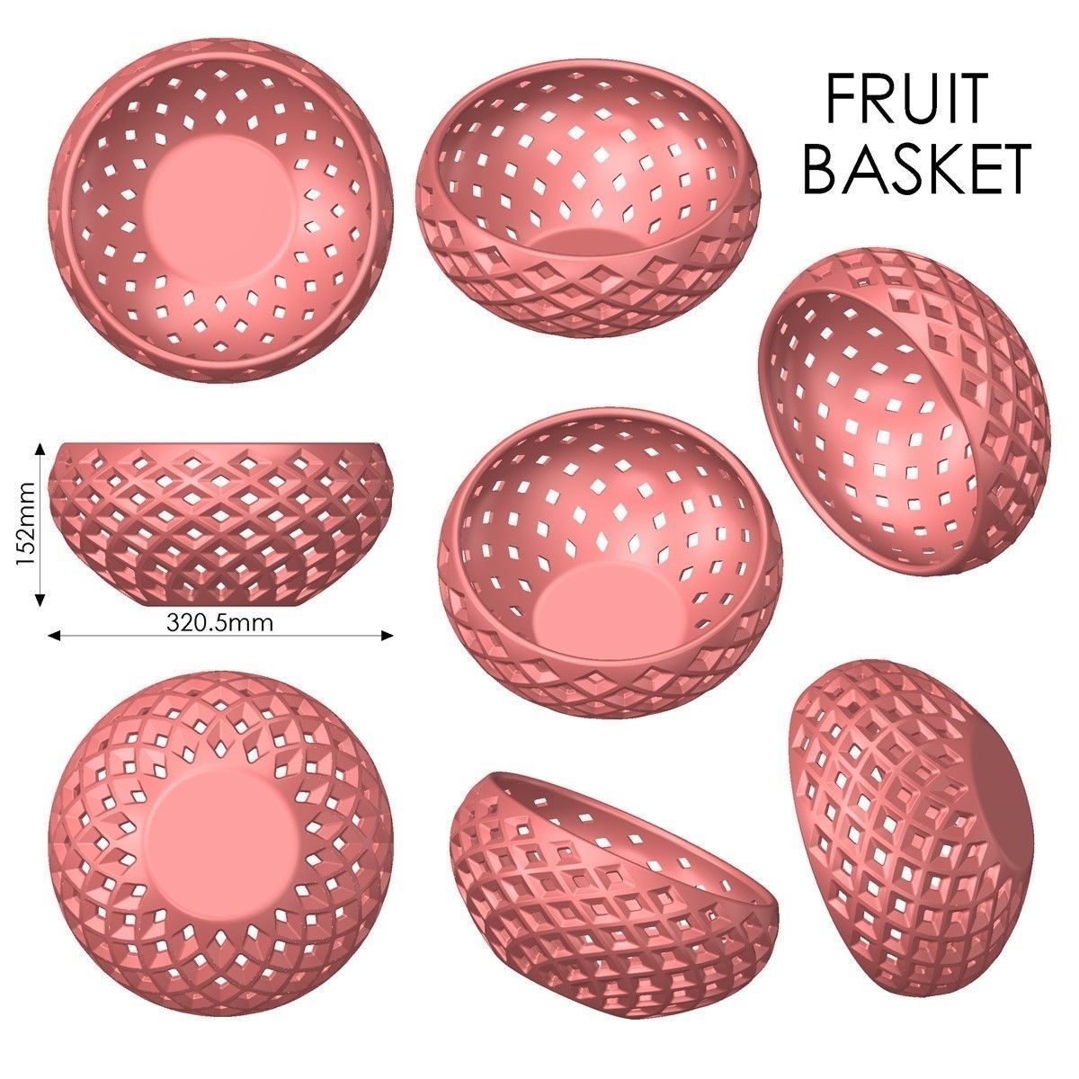 Fruit Basket 3D print model_3