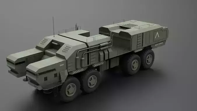 heavy construction truck vehicle 3D model