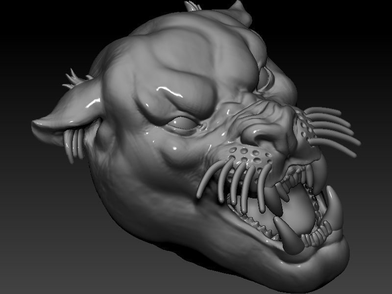 Panther Head 3D print model_4