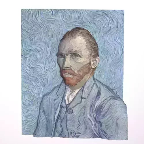 SELF PORTRAIT by VINCENT VAN GOGH bas relief for 3d printing