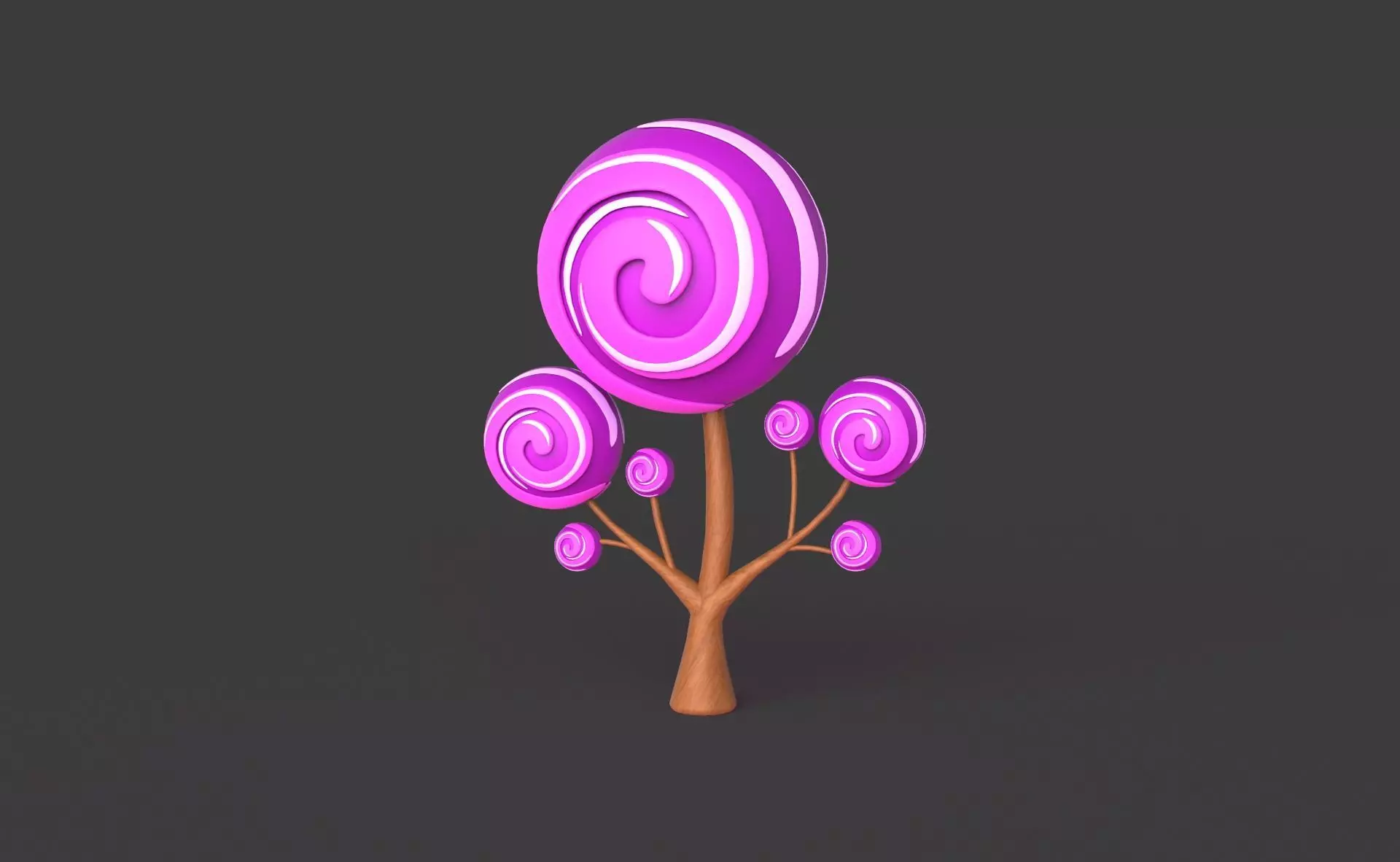 Cartoon Candy Tree 8 Low-poly 3D model_0