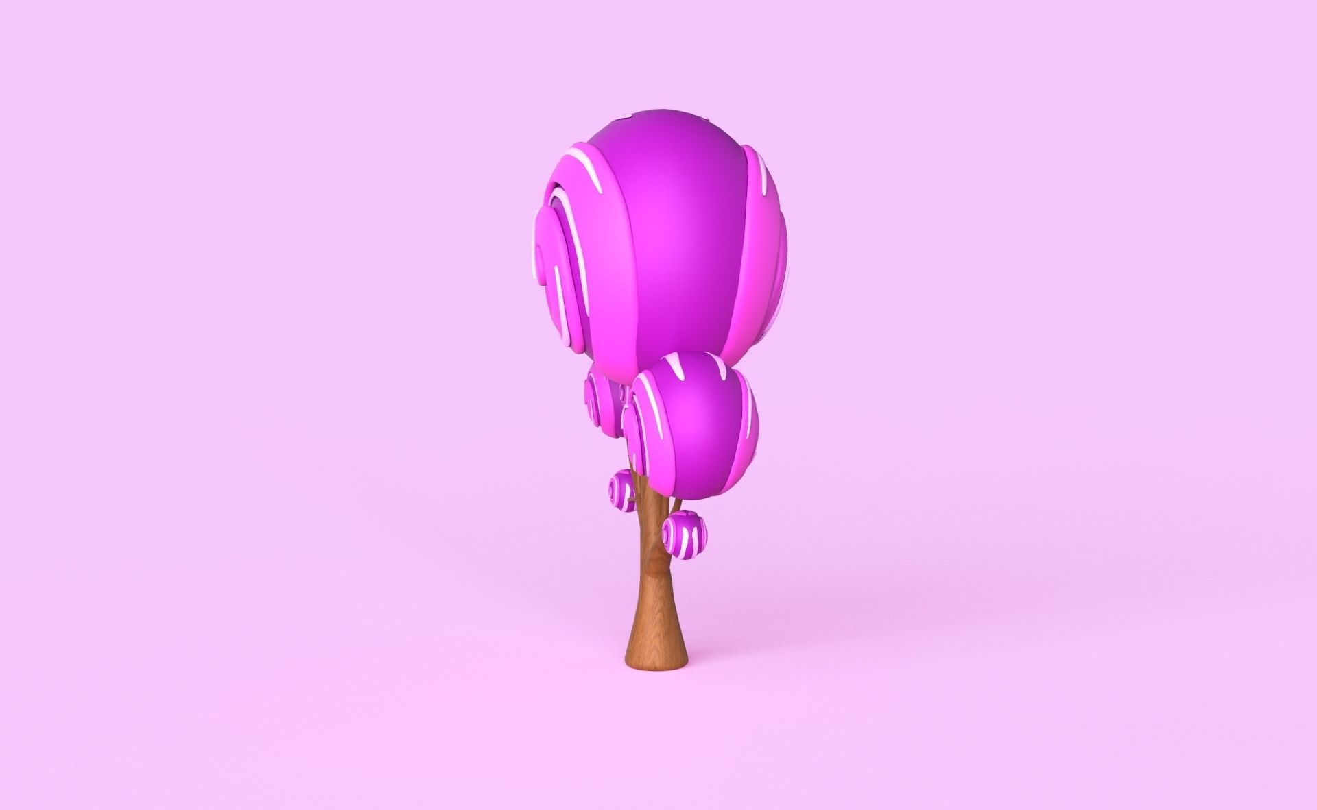 Cartoon Candy Tree 8 Low-poly 3D model_11