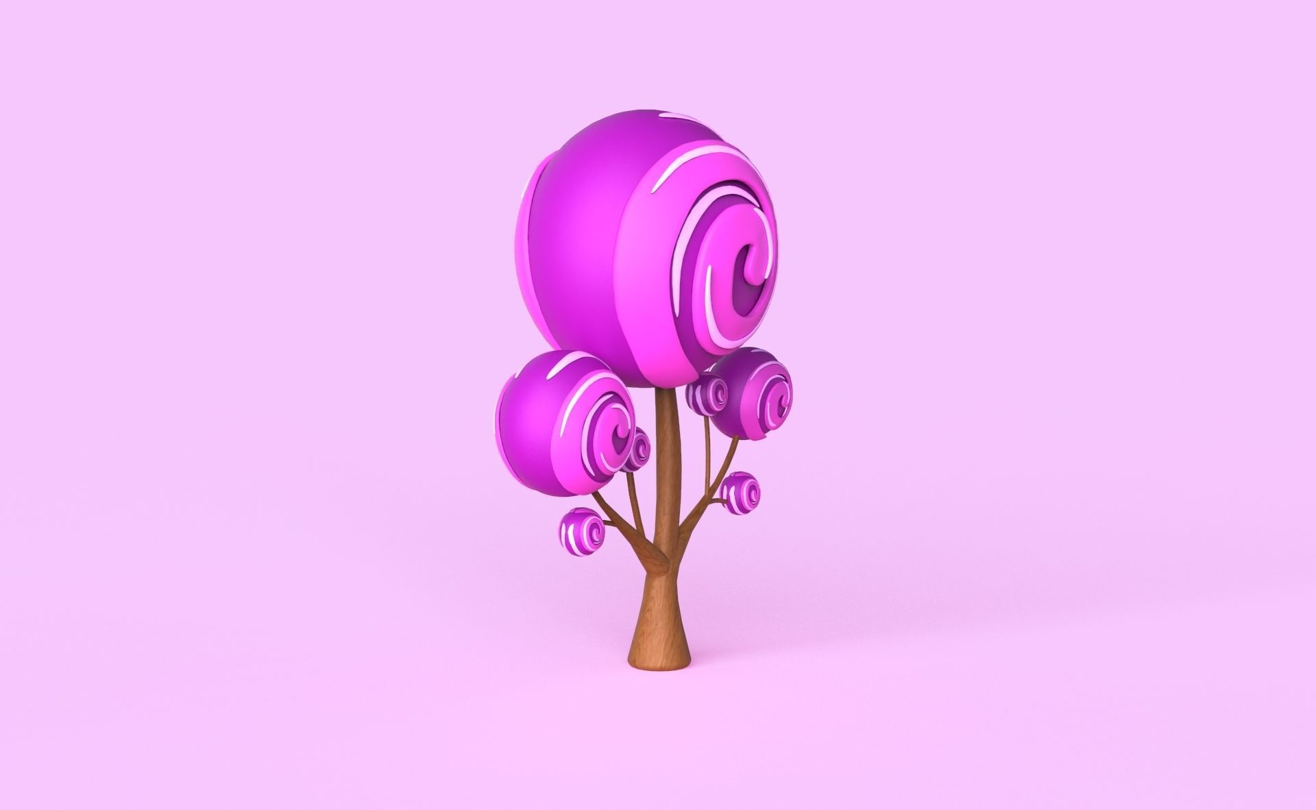 Cartoon Candy Tree 8 Low-poly 3D model_13