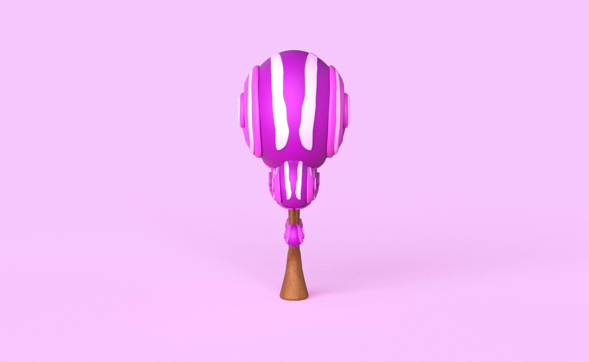 Cartoon Candy Tree 8 Low-poly 3D model_4