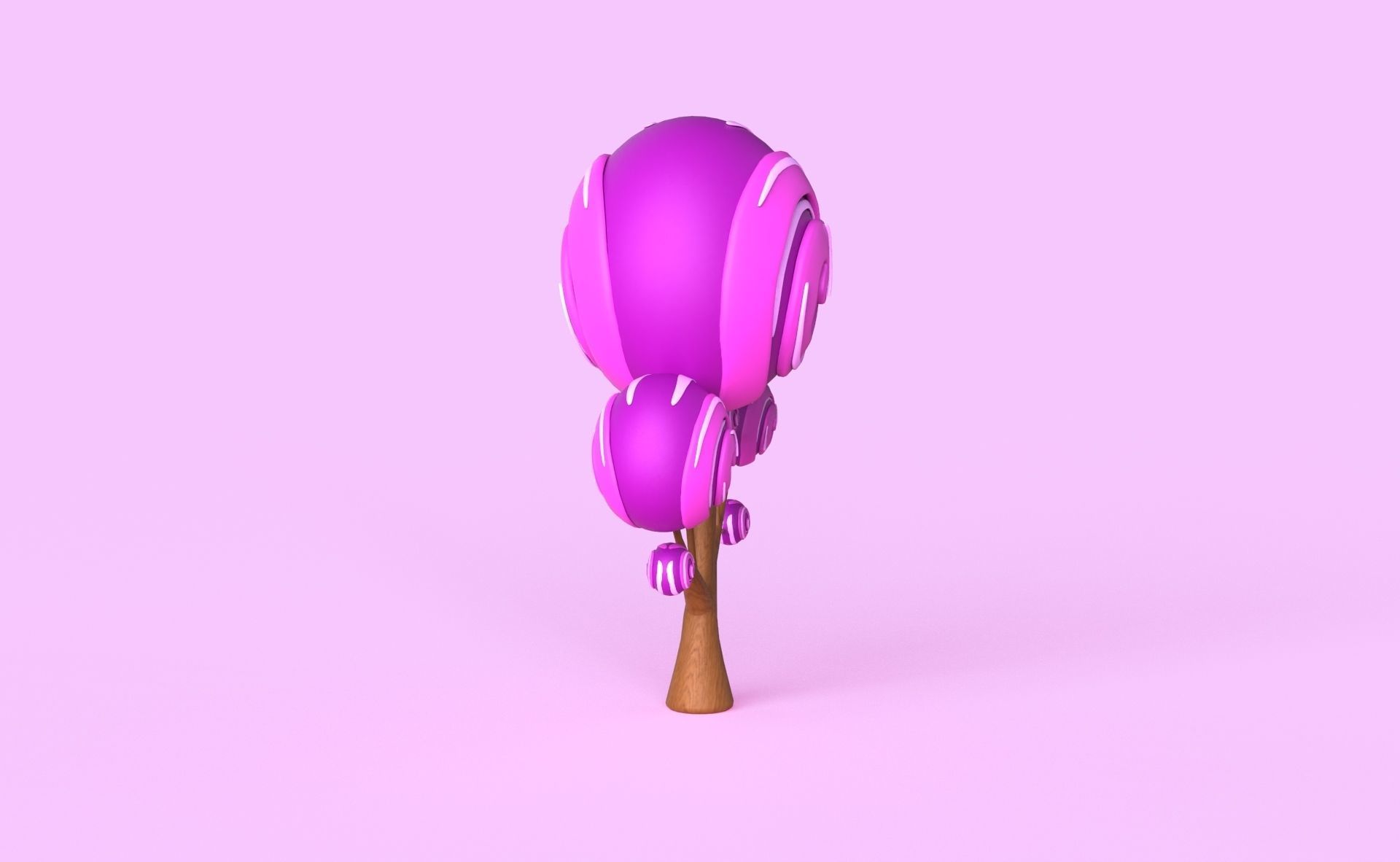 Cartoon Candy Tree 8 Low-poly 3D model_12