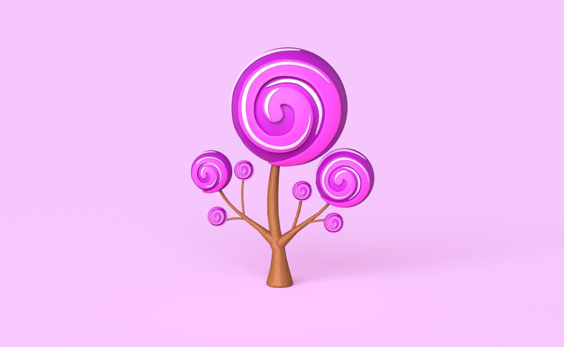 Cartoon Candy Tree 8 Low-poly 3D model_8