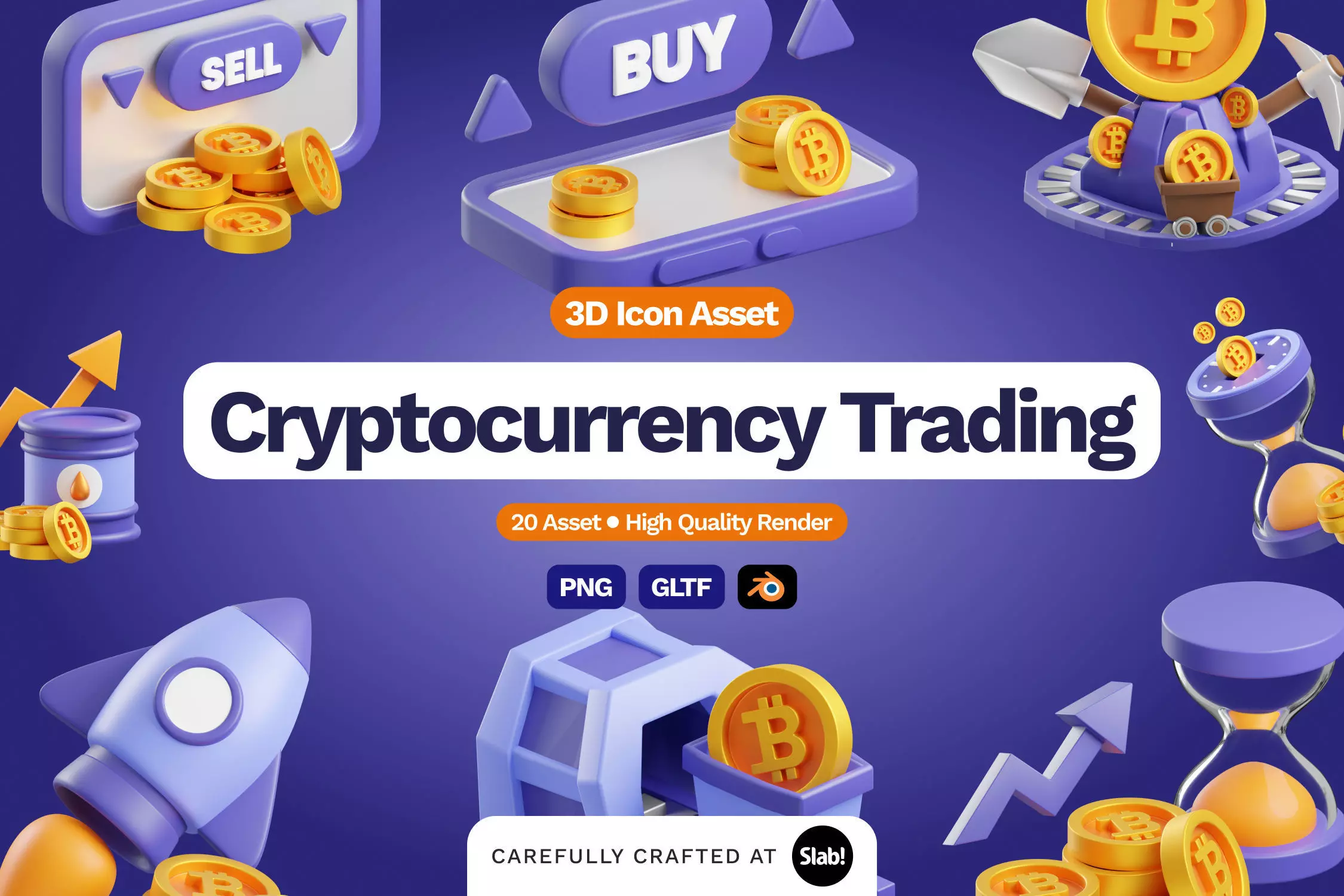 Cryptocurrency Trading 3D model_0