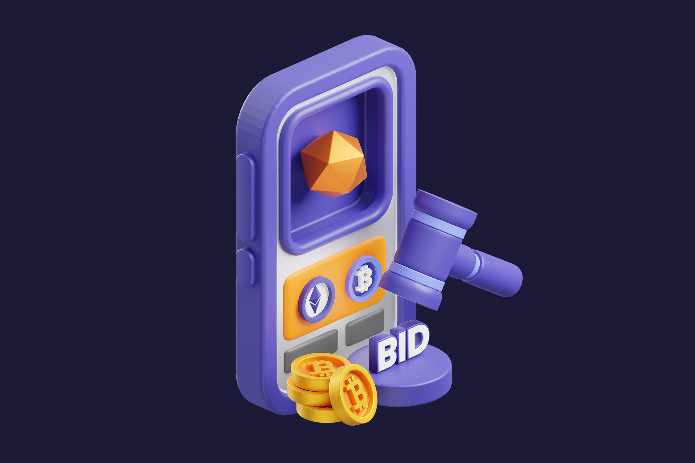 Cryptocurrency Trading 3D model_12