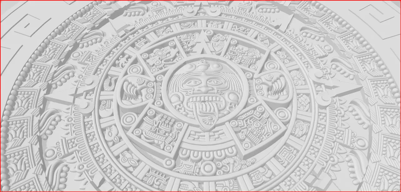 Aztec calendar very detailed STL 3D print model