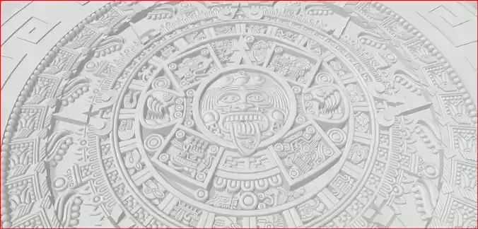 Aztec calendar very detailed STL