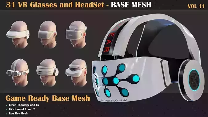 32 VR Glasses and Headset BASE MESH - VOL 11  