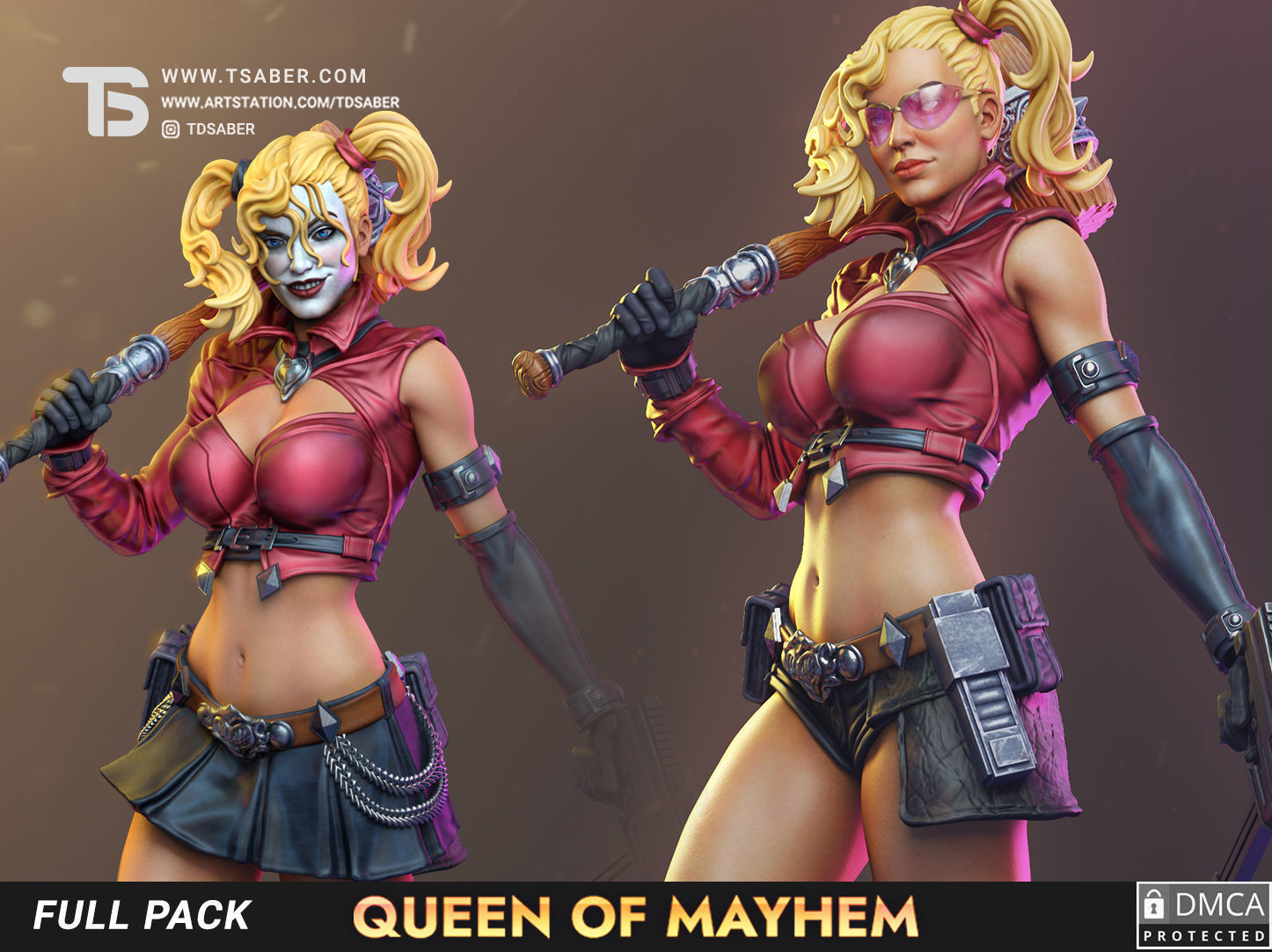 Harley - Queen Of Mayhem  - Full Pack 3D print model_1