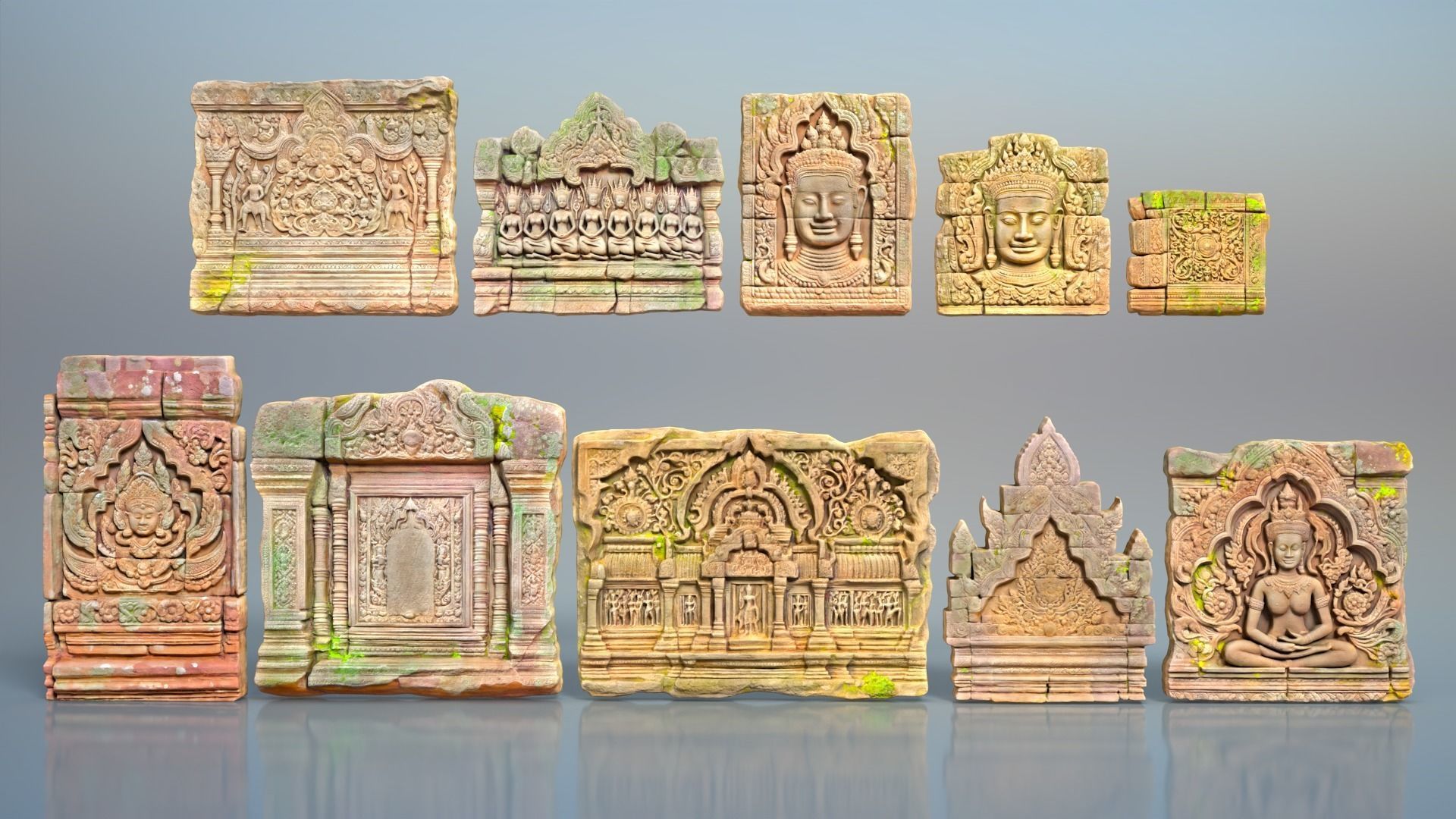 High poly Ruin Temple Walls - 240702 3D model_1