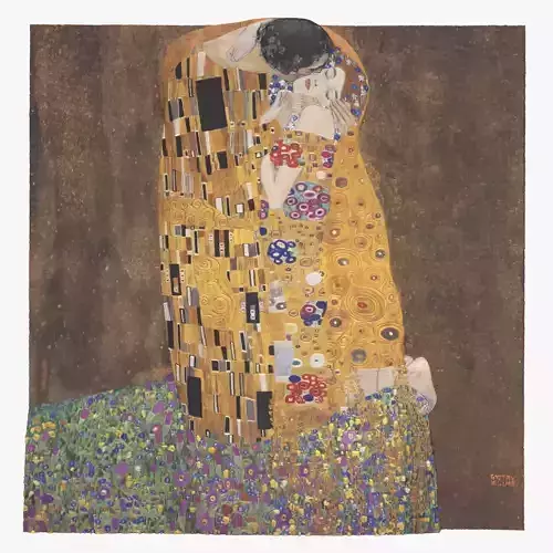 THE KISS by GUSTAV KLIMT bas relief for 3d printing