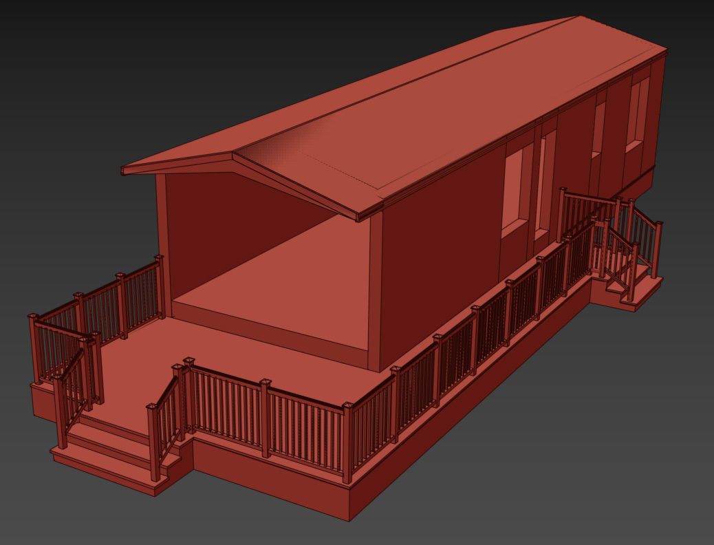 00158702-Lodge House Caravan Low-poly 3D model_2