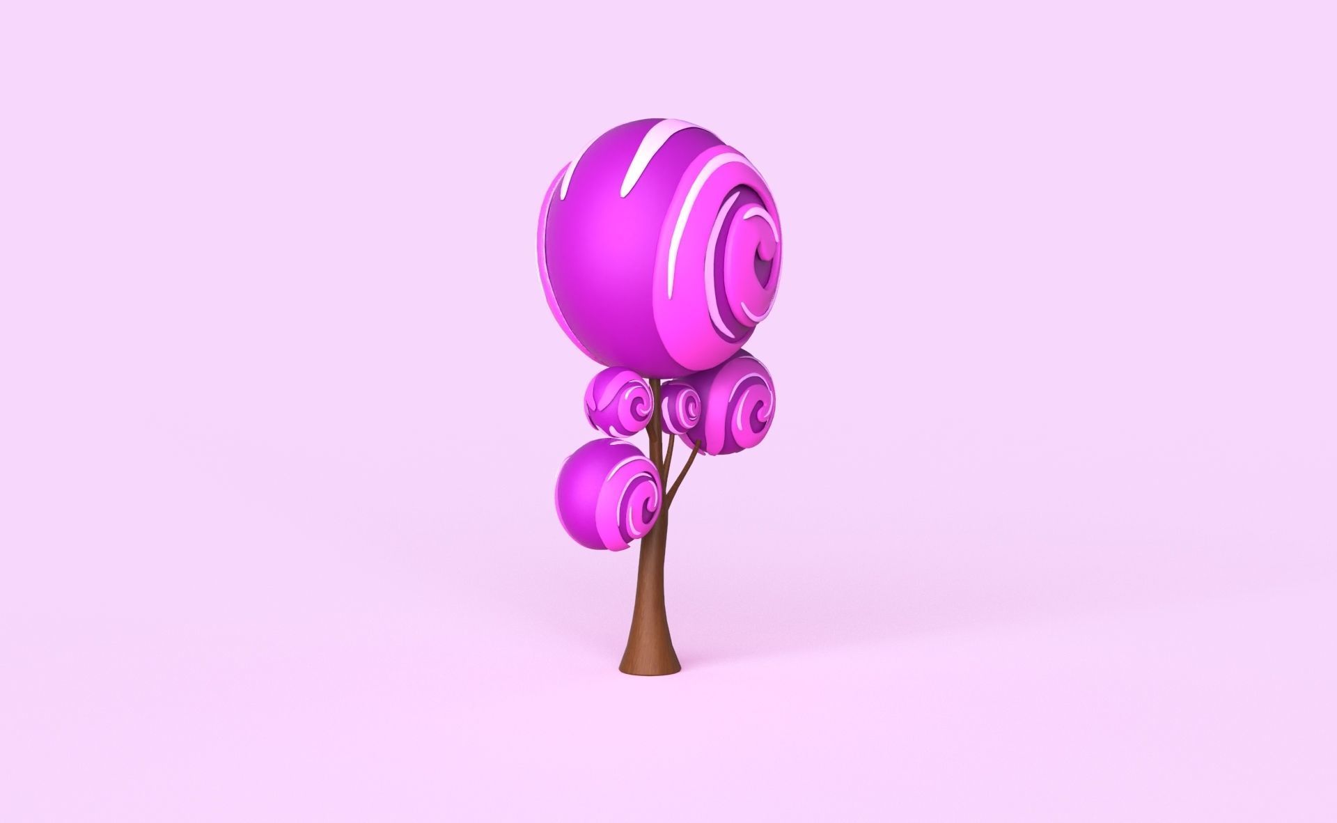 Cartoon Candy Tree 9 Low-poly 3D model_13