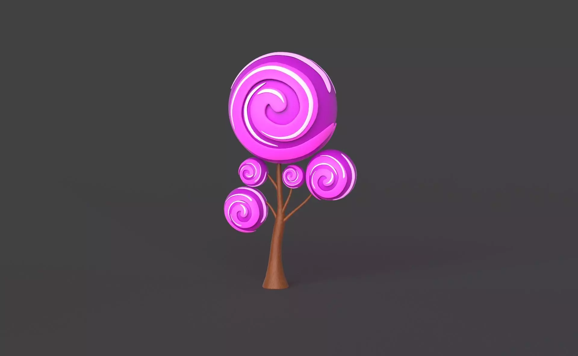 Cartoon Candy Tree 9 Low-poly 3D model_0