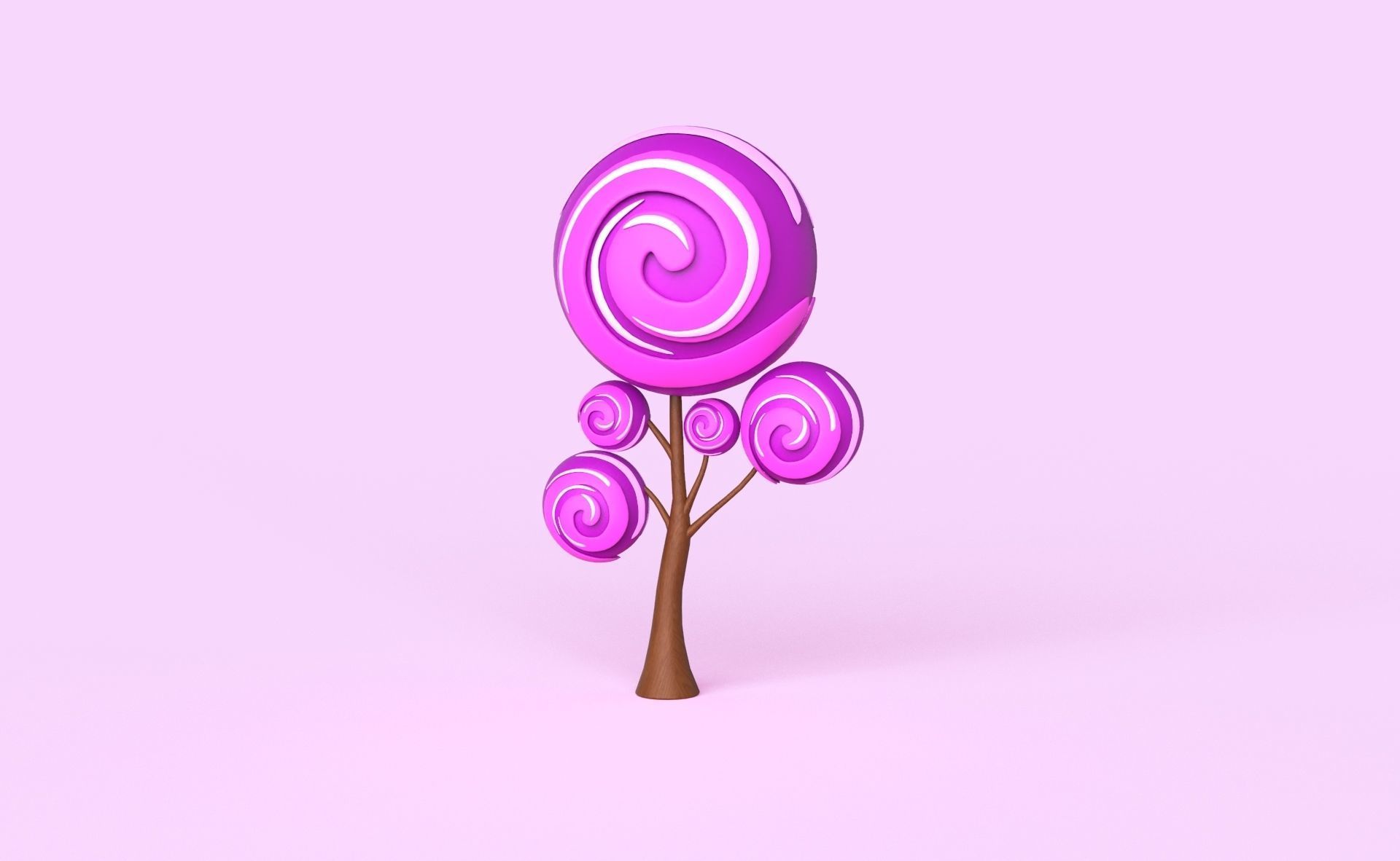Cartoon Candy Tree 9 Low-poly 3D model_1
