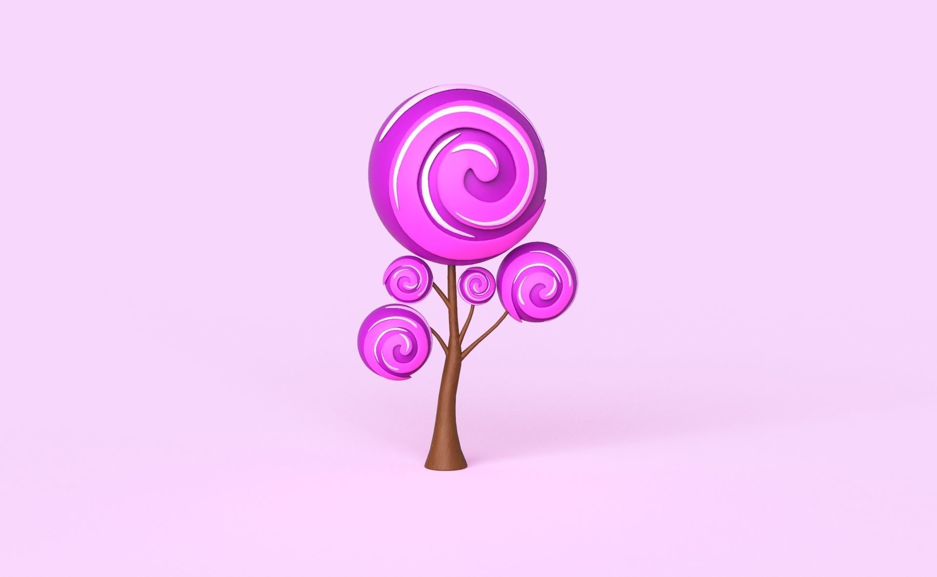 Cartoon Candy Tree 9 Low-poly 3D model_15