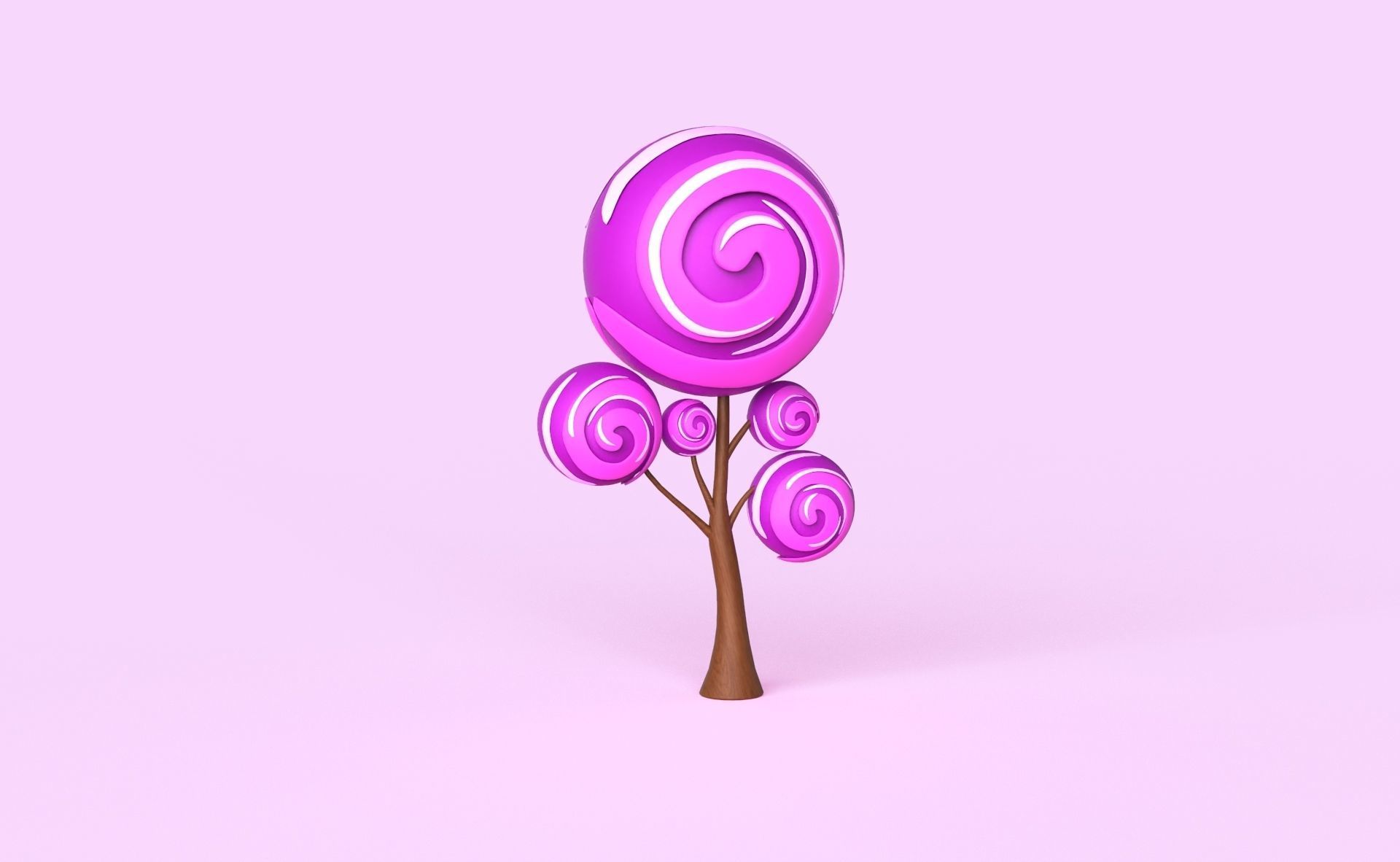 Cartoon Candy Tree 9 Low-poly 3D model_7