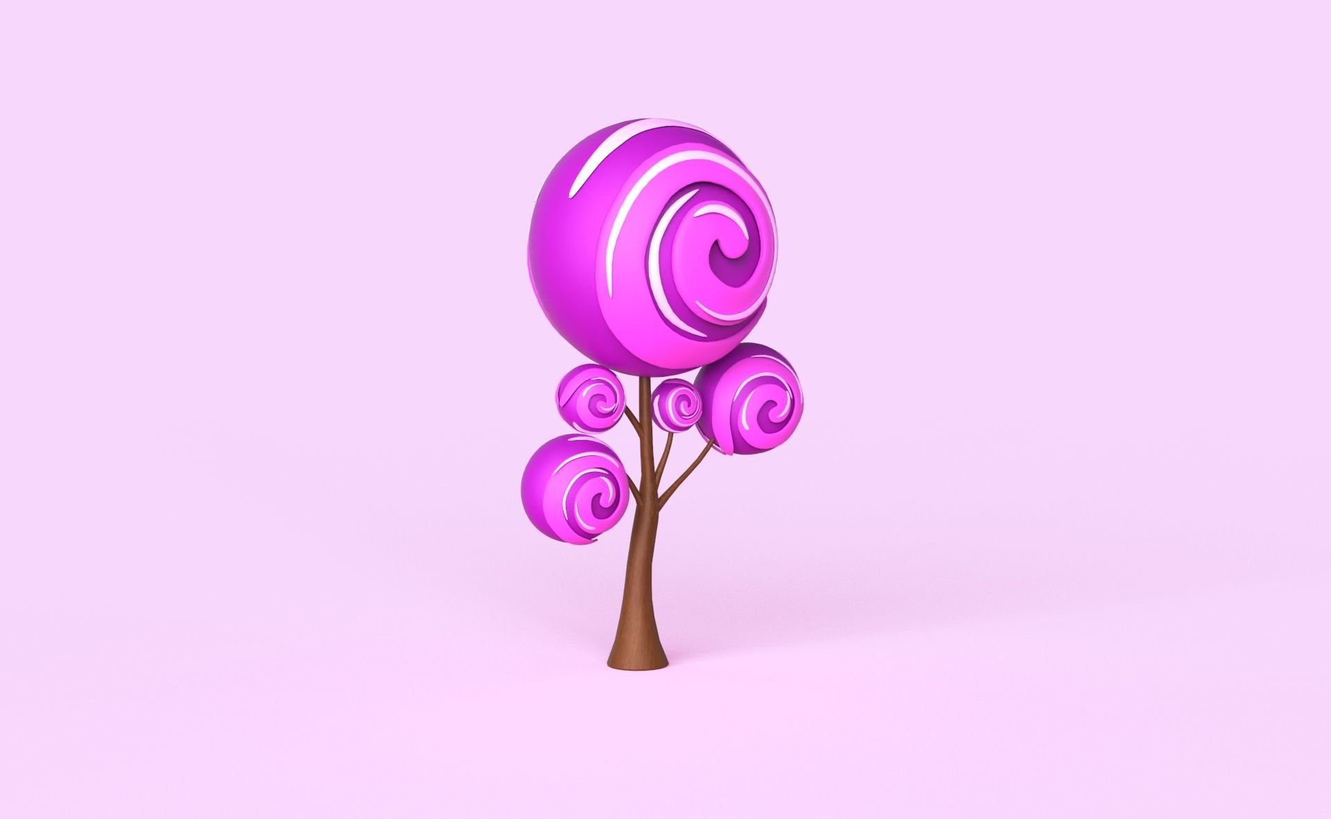 Cartoon Candy Tree 9 Low-poly 3D model_14