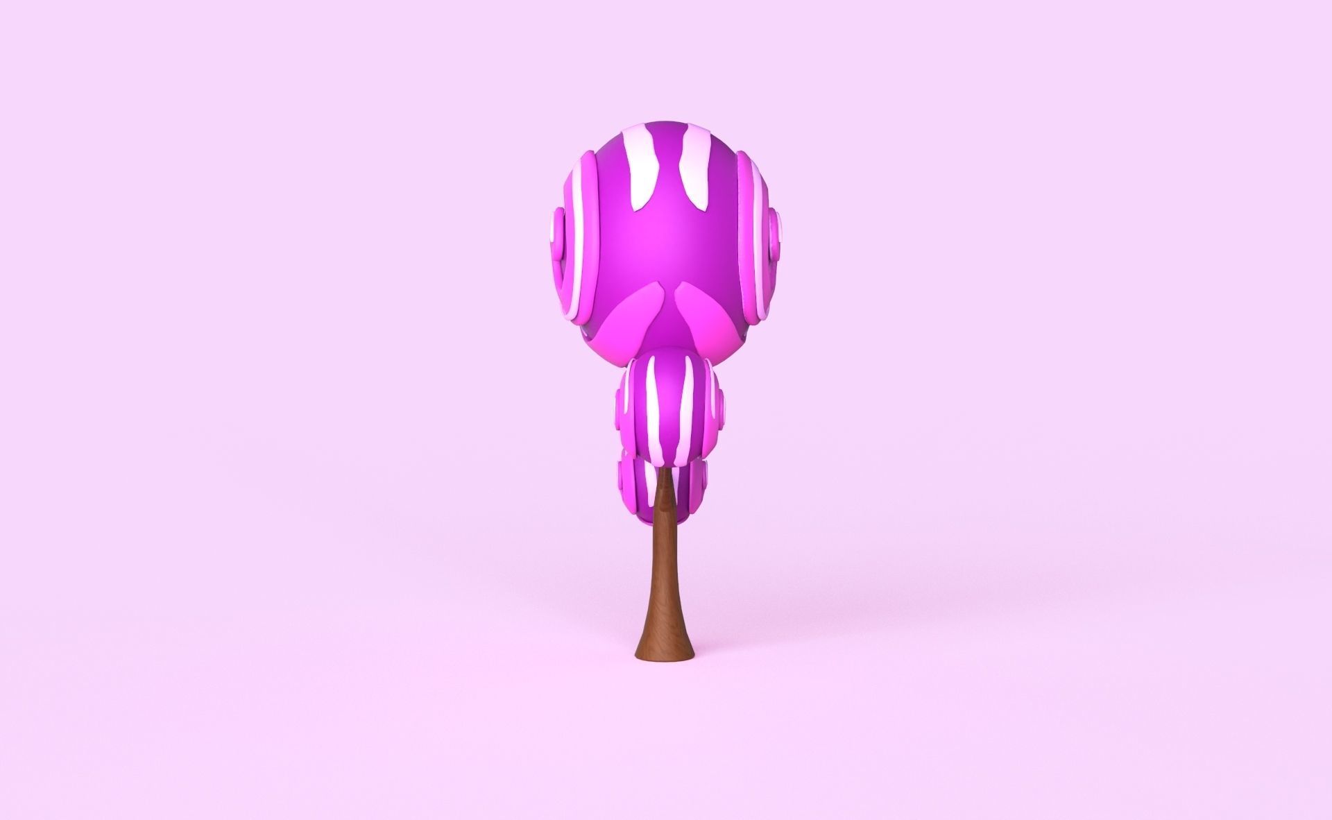 Cartoon Candy Tree 9 Low-poly 3D model_4
