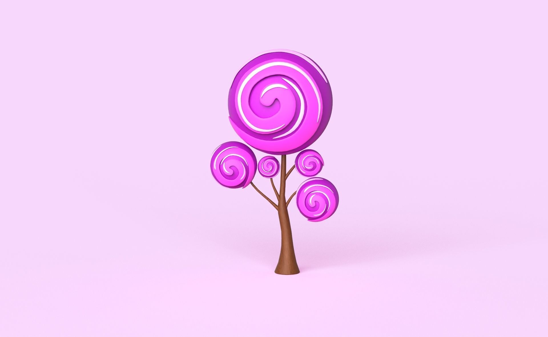 Cartoon Candy Tree 9 Low-poly 3D model_8