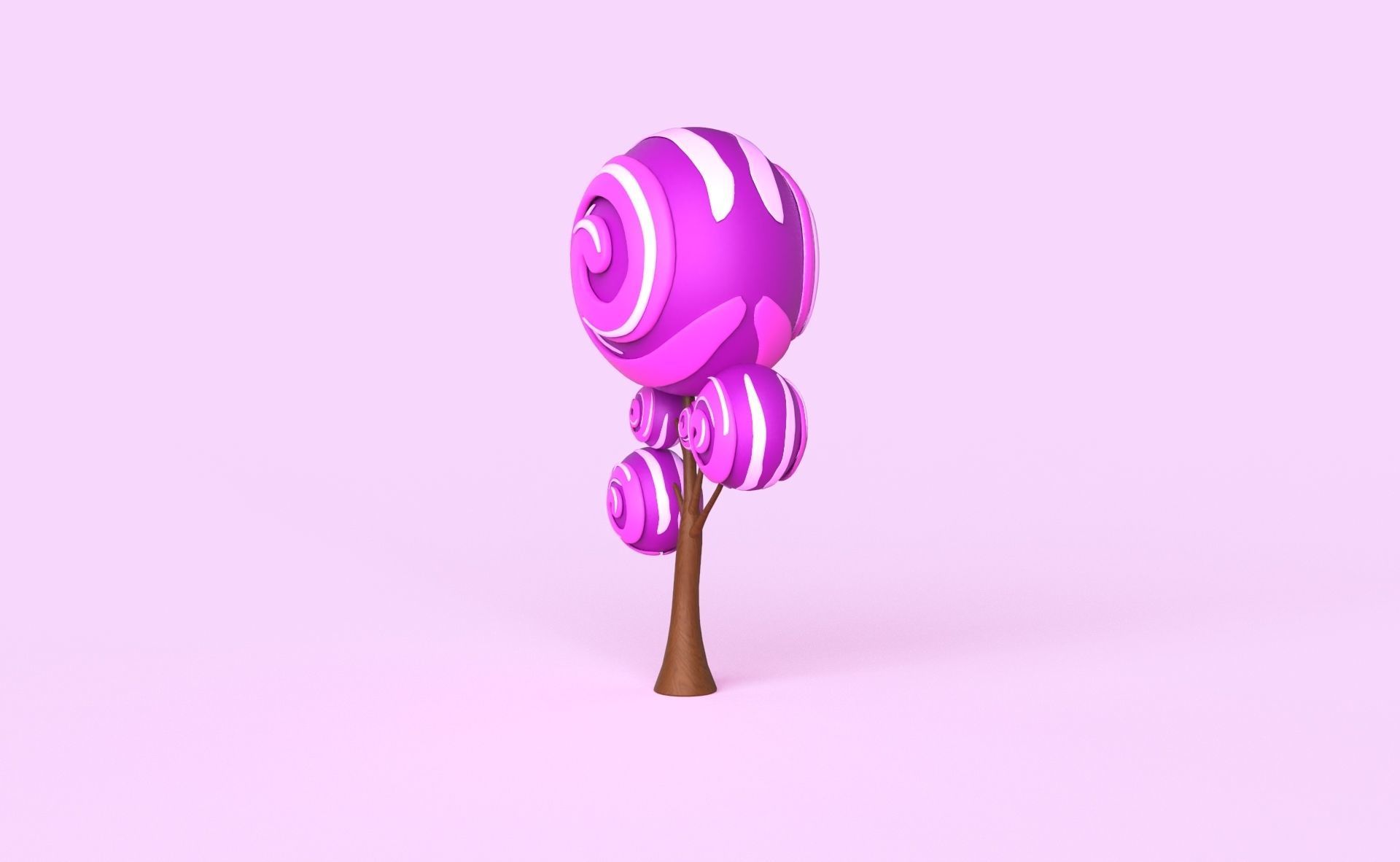 Cartoon Candy Tree 9 Low-poly 3D model_3