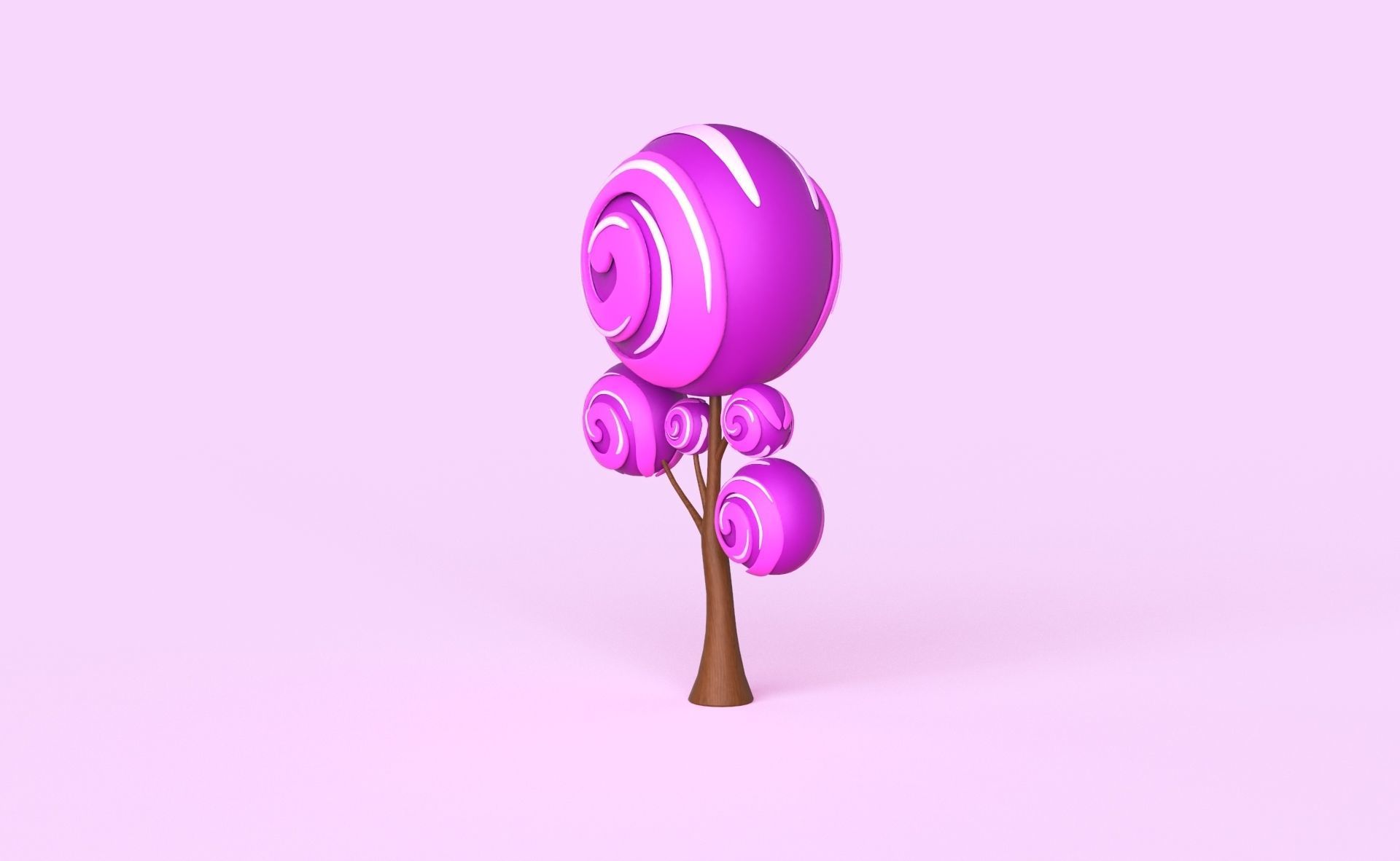 Cartoon Candy Tree 9 Low-poly 3D model_10