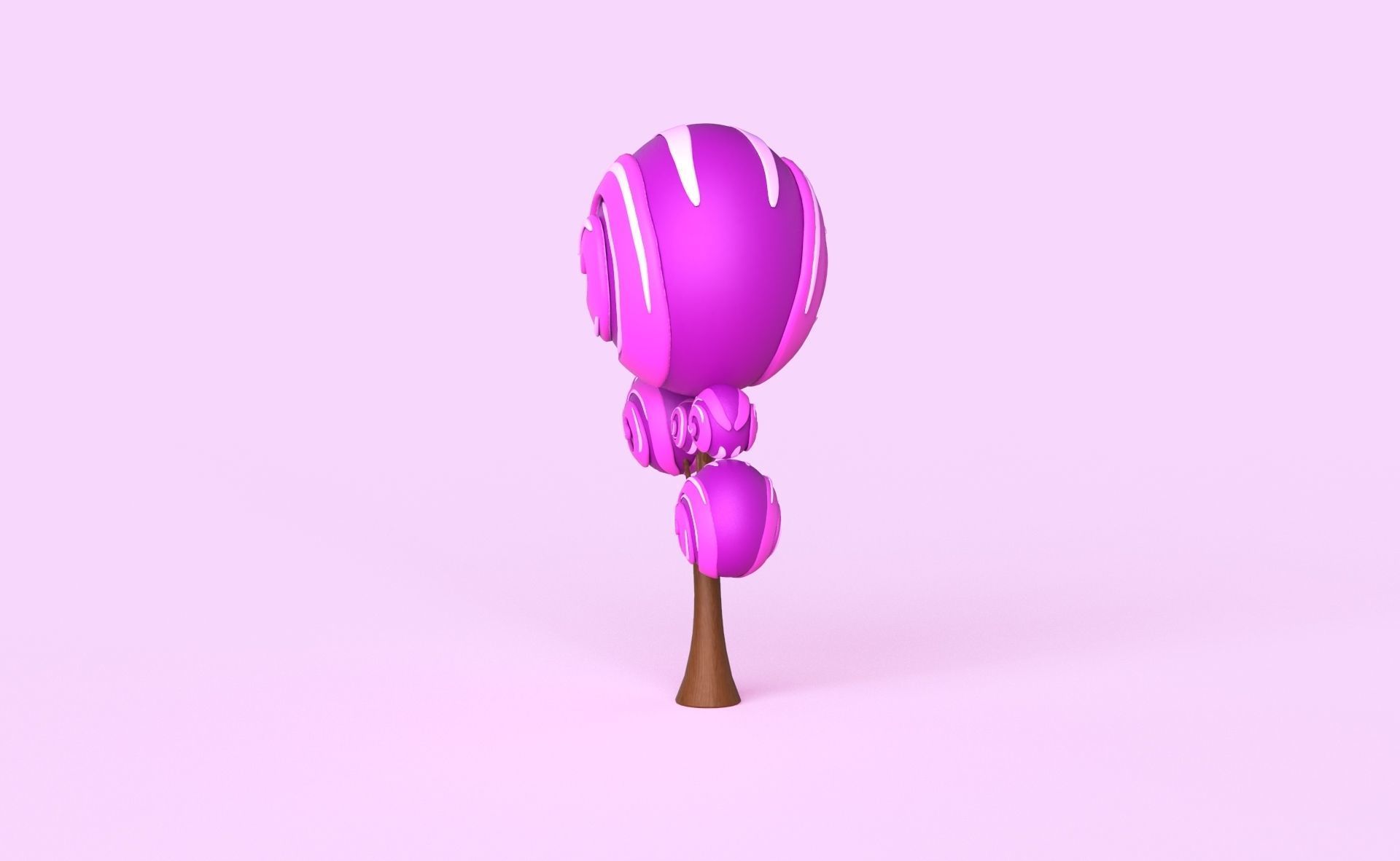 Cartoon Candy Tree 9 Low-poly 3D model_11
