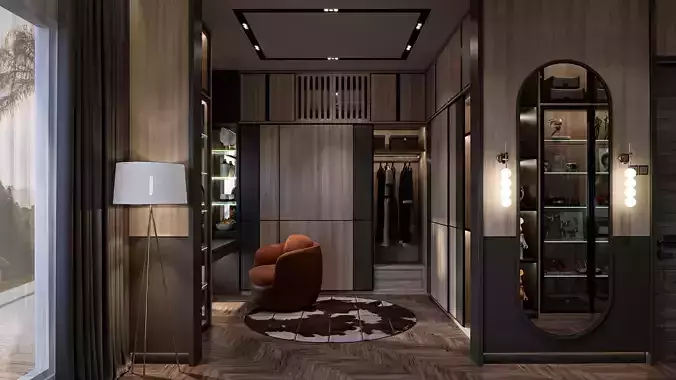 Master Bedroom Contemporer Blender-Fbx-Obj