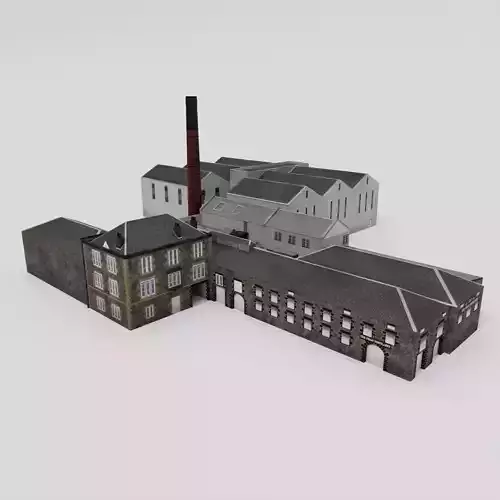 Oban Distillery Stone Buildings Low-poly 3D model